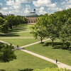 University of Illinois Urbana-Champaign quad looking towards Foellinger Hall