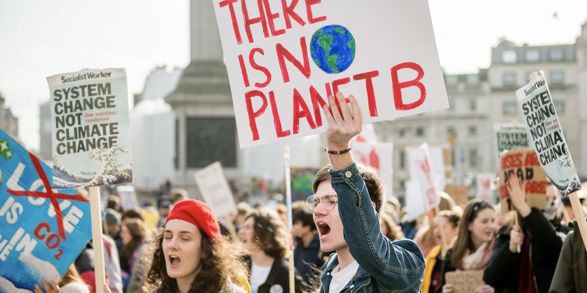 Climate change protest image