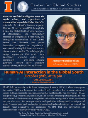 Sharifa Sultana, an Assistant Professor in Computer Science at  UIUC,  is a human-computer interaction (HCI) and human-AI interaction (HAI) researcher. She connects computing, justice, faith, and access to empower communities worldwide. She has expertise in HCI, AI, design theory, postcoloniality, feminism, and science and technology studies (STS). She has worked with rural communities in Bangladesh and Muslim immigrants in North America for the last nine years. She uses quantitative and qualitative (ethnog