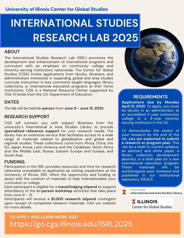 International Studies Research Lab 2025 Poster