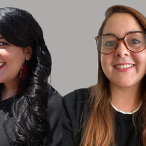 Collaged photos of Global Intersections scholars Atyeh Ashtari and Cíntia Martins Freitas.