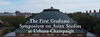 Photo of Foellinger Hall roof with text reading "The First Graduate Symposium on Asian Studies at Urbana-Champaign."