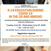 Flyer for Summer K-14 Workshop on Education and Covid